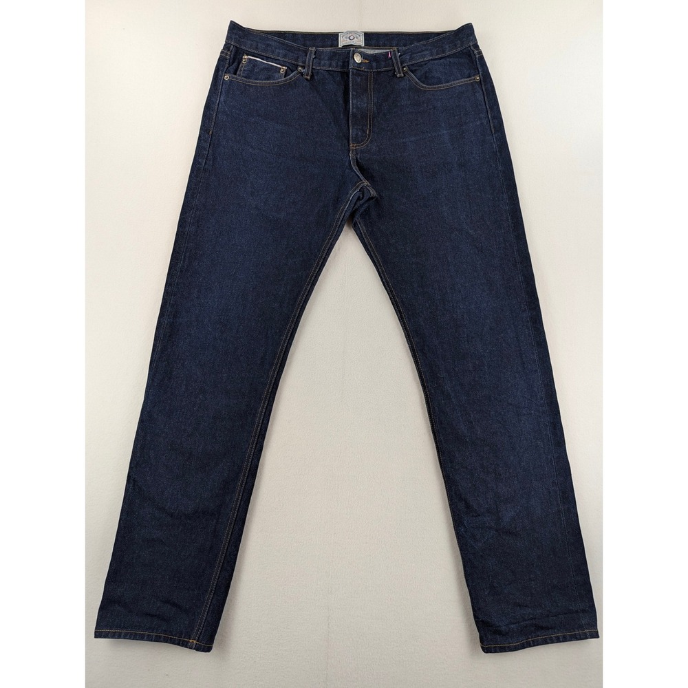 Rustic Dime Mens 37x32 Indigo Japanese Selvedge Denim Jeans Made USA Straight
